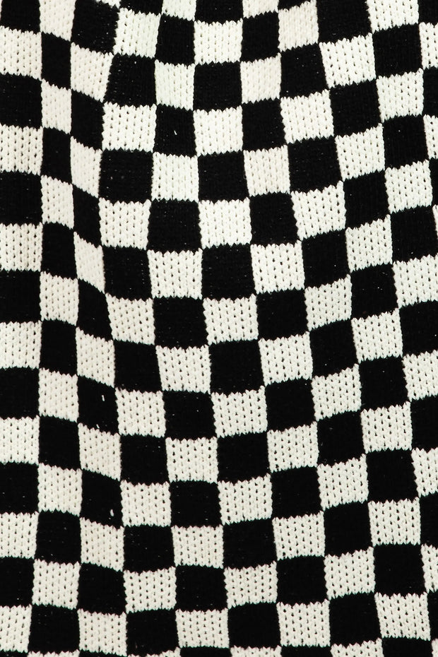 Fame Checkered Pattern Tote Bag Trendsi