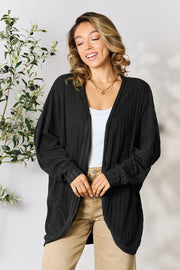 Basic Bae Full Size Ribbed Cocoon Cardigan - Fashionmj