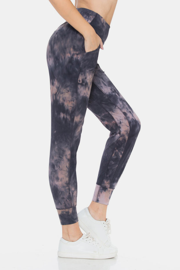 Leggings Depot Tie-Dye High Waist Cropped Leggings - Fashionmj