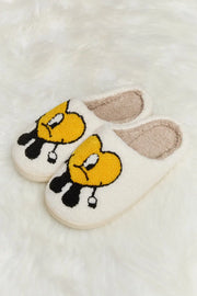 Melody Love Heart Print Plush Slippers - Fashionmj