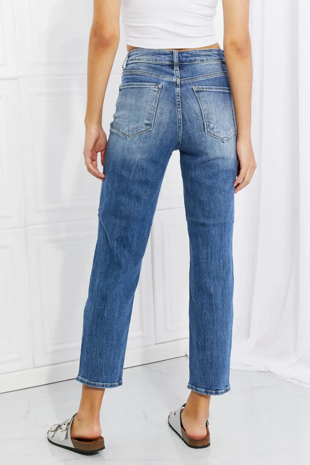 RISEN Full Size Emily High Rise Relaxed Jeans - Fashionmj