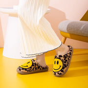 Melody Smiley Face Leopard Slippers - Fashionmj