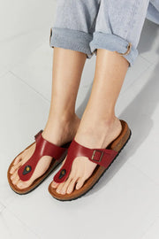 MMShoes Drift Away T-Strap Flip-Flop in Wine - Fashionmj