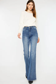 Kancan Cat's Whiskers High Waist Flare Jeans - Fashionmj