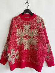 Christmas Element Round Neck Sweater - Fashionmj