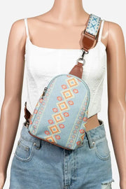 Fame Geometric Wide Strap Crossbody Bag Trendsi