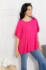 Yelete Full Size More Than Words Flutter Sleeve Top - Fashionmj