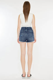 Kancan Raw Hem Button Fly Denim Shorts - Fashionmj