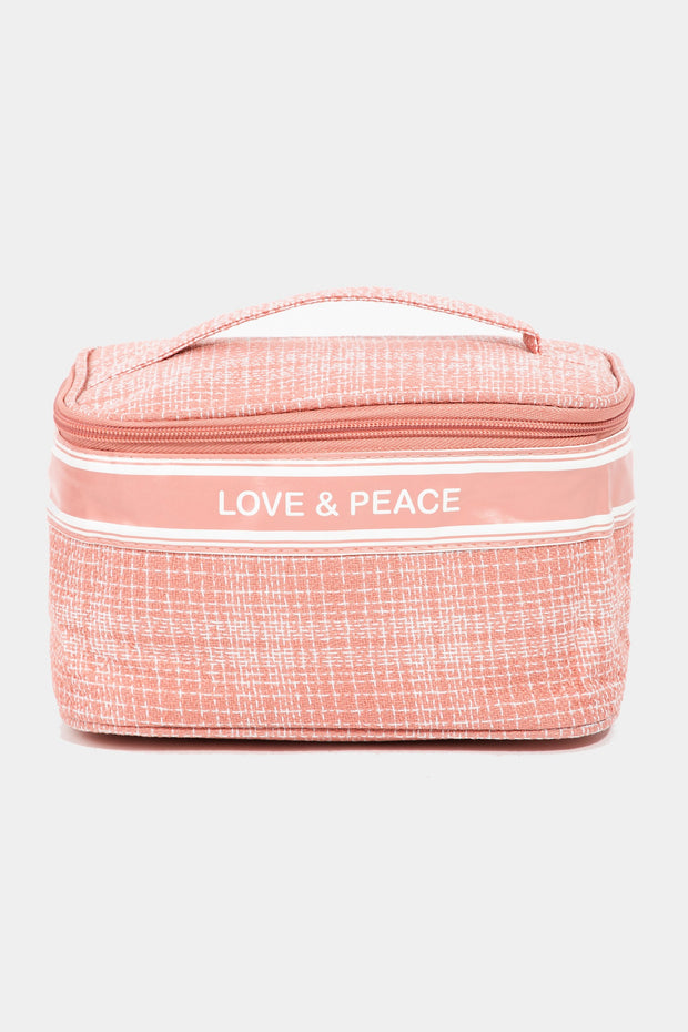 Fame Love & Peace Striped Handle Bag - Fashionmj