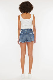 Kancan Distressed Button Fly Denim Shorts - Fashionmj