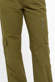 Tasha Apparel High Waisted Wide Leg Cargo Pants with Pockets Trendsi