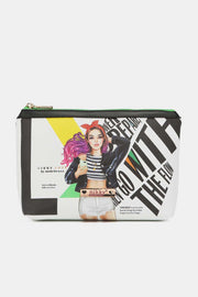 Nicole Lee USA Printed Large Cosmetic Pouch - Fashionmj