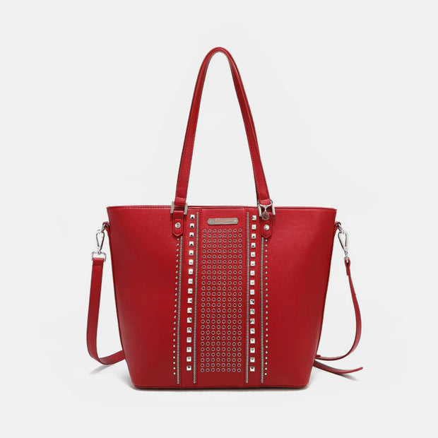 Nicole Lee USA Studded Decor Tote Bag - Fashionmj