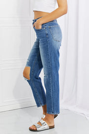 RISEN Full Size Emily High Rise Relaxed Jeans - Fashionmj