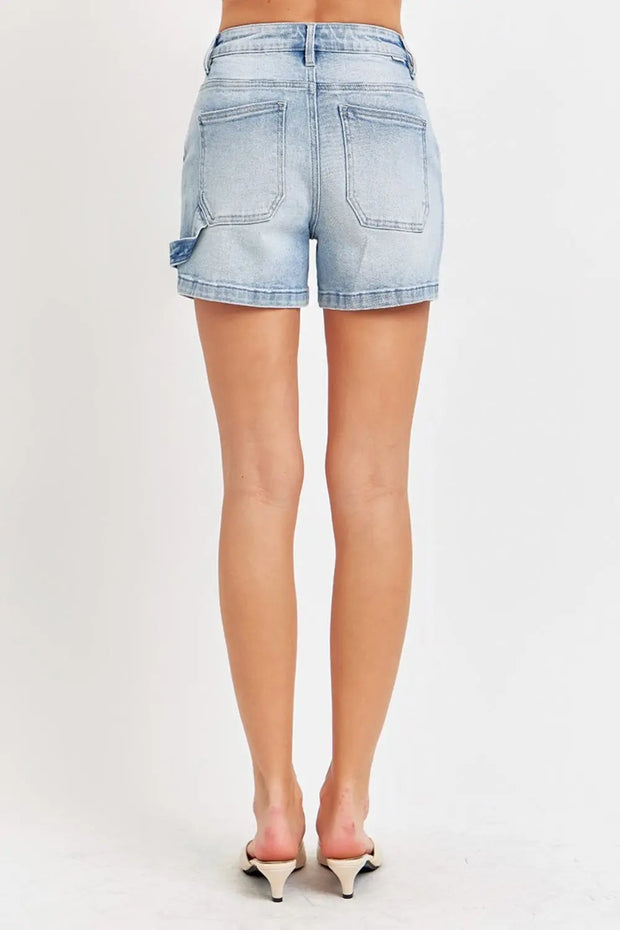 Risen Full Size High Rise Denim Shorts - Fashionmj