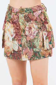 American Bazi Jacquard Weave Cargo Pocket Skirt - Fashionmj