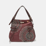 Nicole Lee USA Side Braided Tassel Inlaid Rhinestone Embroidery Hobo Bag - Fashionmj