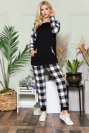 Celeste Plaid Long Sleeve T-Shirt with Pockets - Fashionmj