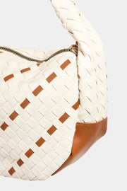 Fame Tassel Detail Weave Semi Circle Bag - Fashionmj