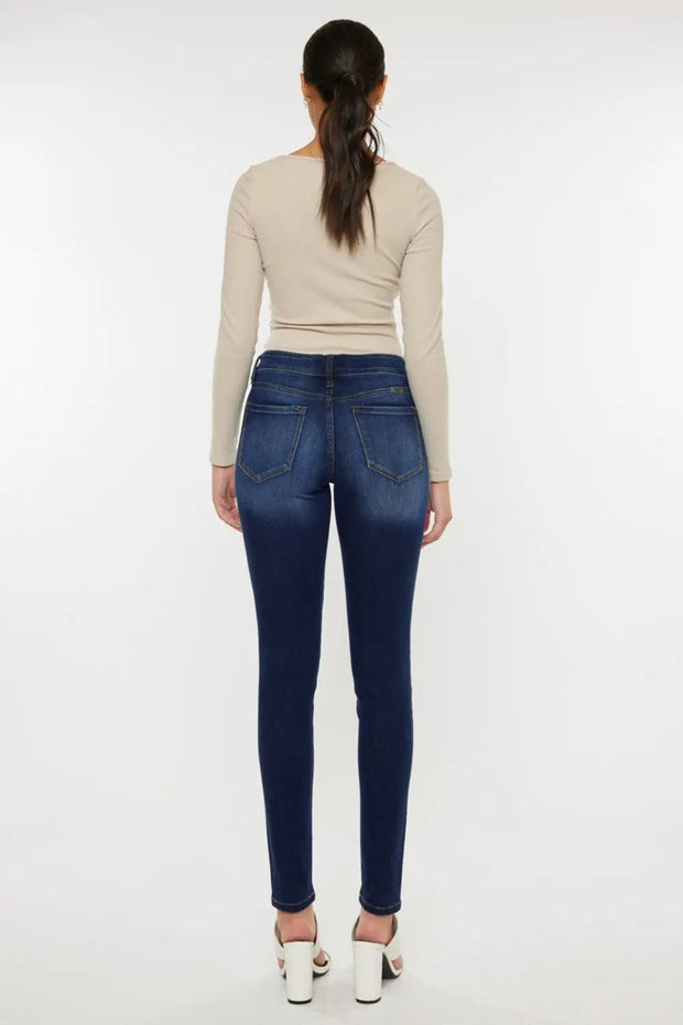 Kancan Mid Rise Gradient Skinny Jeans Trendsi