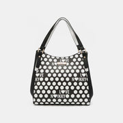 Nicole Lee USA Contrast Polka Dot Handbag - Fashionmj