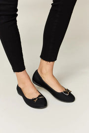 Forever Link Metal Buckle Flat Loafers - Fashionmj