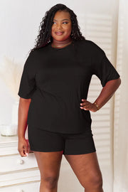 Basic Bae Full Size Soft Rayon Half Sleeve Top and Shorts Set - Fashionmj