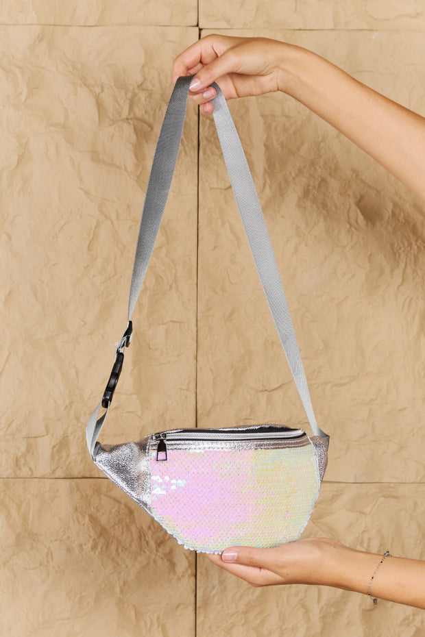 Fame Festival Baby Sequin Front Single Zipper Fanny Pack - Fashionmj