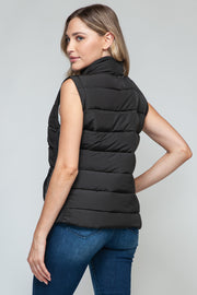 Snobbish Zip Up Turtleneck Vest with Pockets - Fashionmj