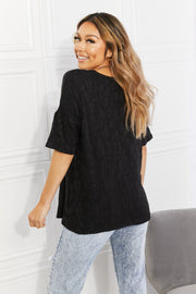 BOMBOM At The Fair Animal Textured Top in Black - Fashionmj