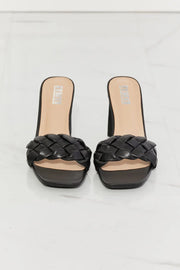 MMShoes Top of the World Braided Block Heel Sandals in Black - Fashionmj