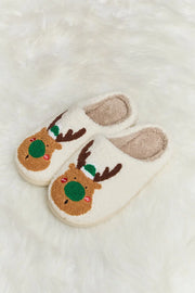 Melody Rudolph Print Plush Slide Slippers - Fashionmj