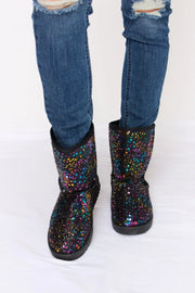 Forever Link Sequin Thermal Flat Boots - Fashionmj