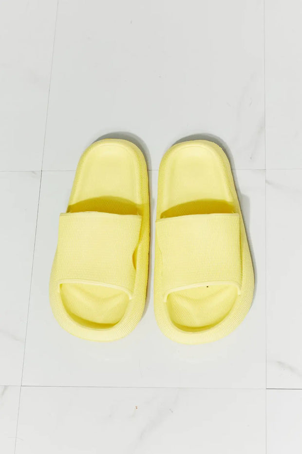 MMShoes Arms Around Me Open Toe Slide in Yellow - Fashionmj