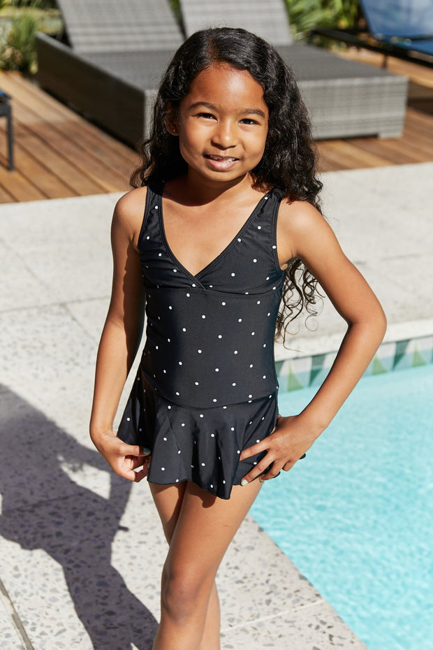 Marina West Swim Clear Waters Swim Dress in Black/White Dot - Fashionmj