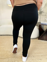 Wide Waistband Sports Leggings - Fashionmj