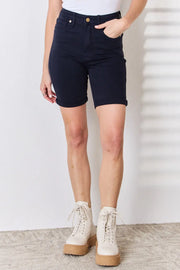 Judy Blue Full Size High Waist Tummy Control Bermuda Shorts - Fashionmj