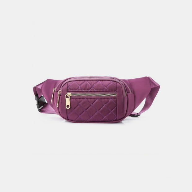 Zenana Quilted Multi Pocket Waist Belt Bag - Fashionmj