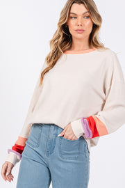 SAGE + FIG Color Block Waffle Knit T-Shirt - Fashionmj