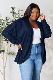 Basic Bae Full Size Ribbed Cocoon Cardigan - Fashionmj