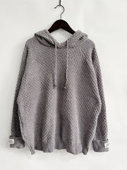 Drawstring Long Sleeve  Hooded Sweater - Fashionmj