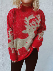 Christmas Element Round Neck Sweater - Fashionmj