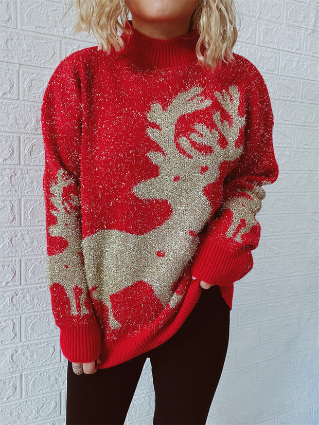 Christmas Element Round Neck Sweater - Fashionmj