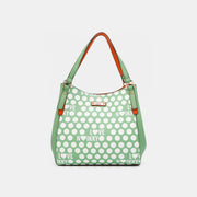 Nicole Lee USA Contrast Polka Dot Handbag - Fashionmj