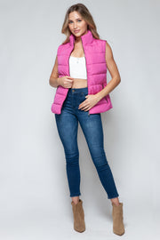 Snobbish Zip Up Turtleneck Vest with Pockets - Fashionmj