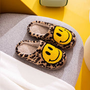 Melody Smiley Face Leopard Slippers - Fashionmj