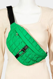 Fame Carabiner Bubble Texture Quilted Sling Bag Trendsi