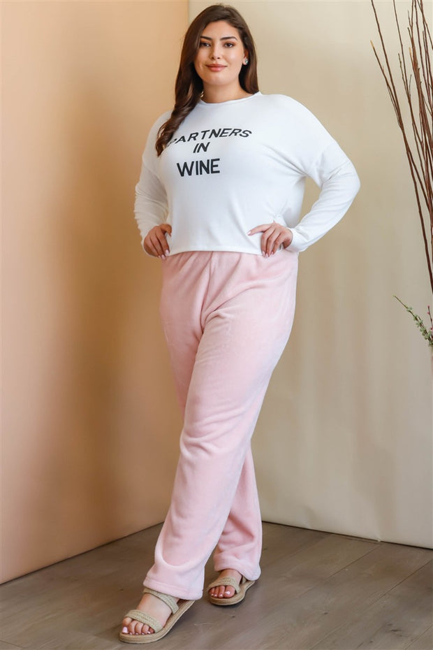 Active Usa Plus Size Elastic Waist Wide Leg Pants - Fashionmj