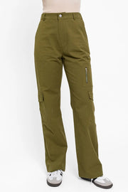 Tasha Apparel High Waisted Wide Leg Cargo Pants with Pockets Trendsi