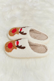 Melody Rudolph Print Plush Slide Slippers - Fashionmj